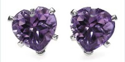 FREE Heart Shaped Amethyst Earrings + Ship