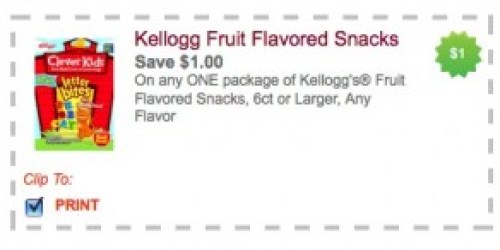 High Value $1/1 Kellogg's Fruit Snacks Coupon