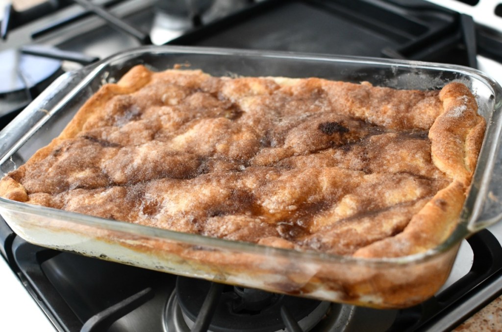 pan of baked cream cheese squares