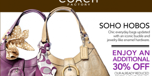 Coach Factory Stores: New 30% Off Coupon