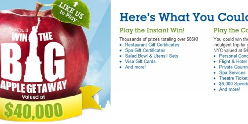 Dole Big Apple Getaway Instant Win Game and Sweepstakes (Over 10,000 Winners!)