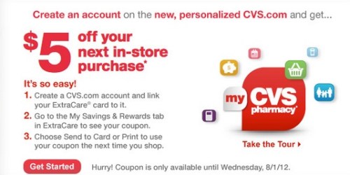 CVS: *HOT* $5 Off In-Store Purchase Coupon (Just Create Account on CVS.online)