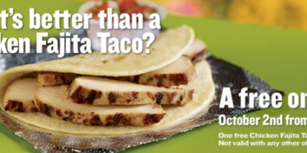 Taco Cabana: Free Chicken Fajita Taco (5PM-8PM Only)