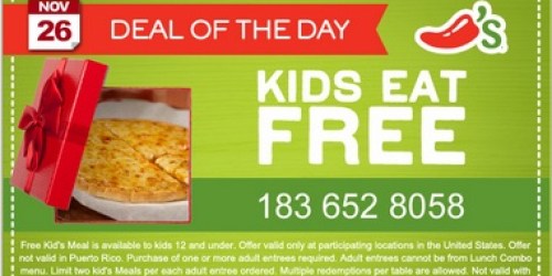 Chili’s Bar & Grill: Kids Eat Free (Today, 12/4 Only) + Free Skillet Queso & Chips