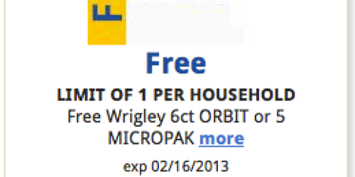 Kroger: Free Wrigley, Orbit or 5 Micropak Gum (Download eCoupon Today Only!)