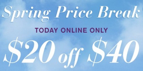 LaneBryant.online: $20 Off a $40 Purchase (Today Only!) + Free In-store Pick-Up = Great Deals