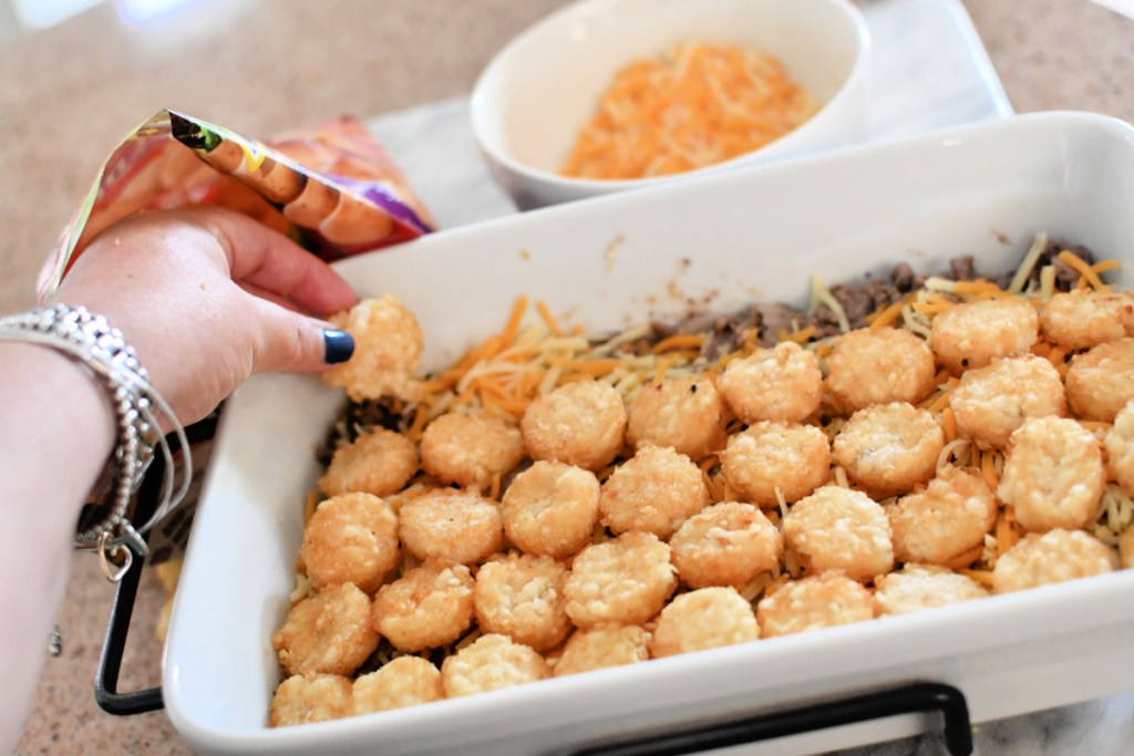 adding tater tots to casserole