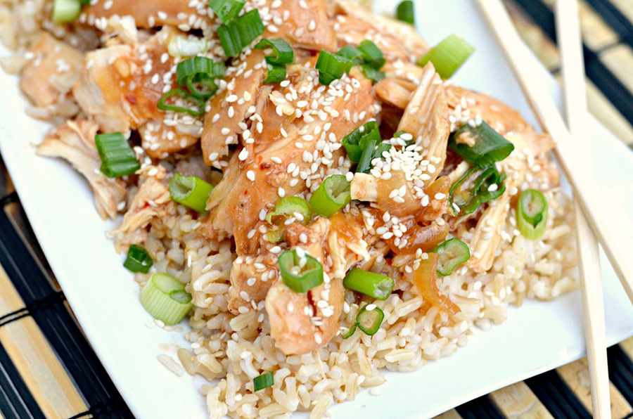 honey sesame chicken on a plate