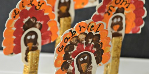 Turkey Thumbprint Place Cards (Thanksgiving Craft)