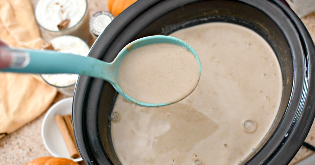 using a ladle for pumpkin latte slow cooker