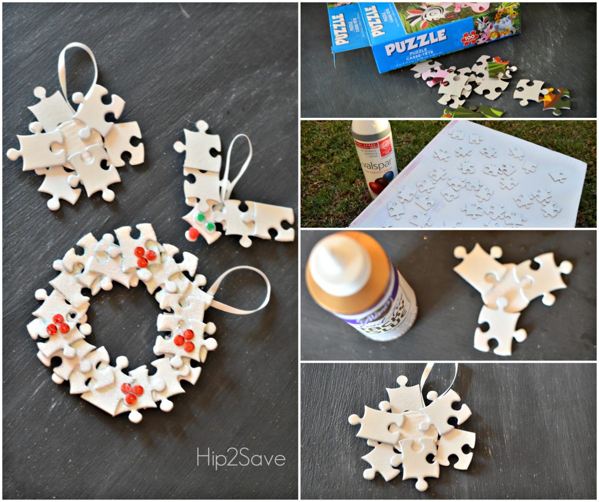 How to make Puzzle Piece Ornaments Hip2Save