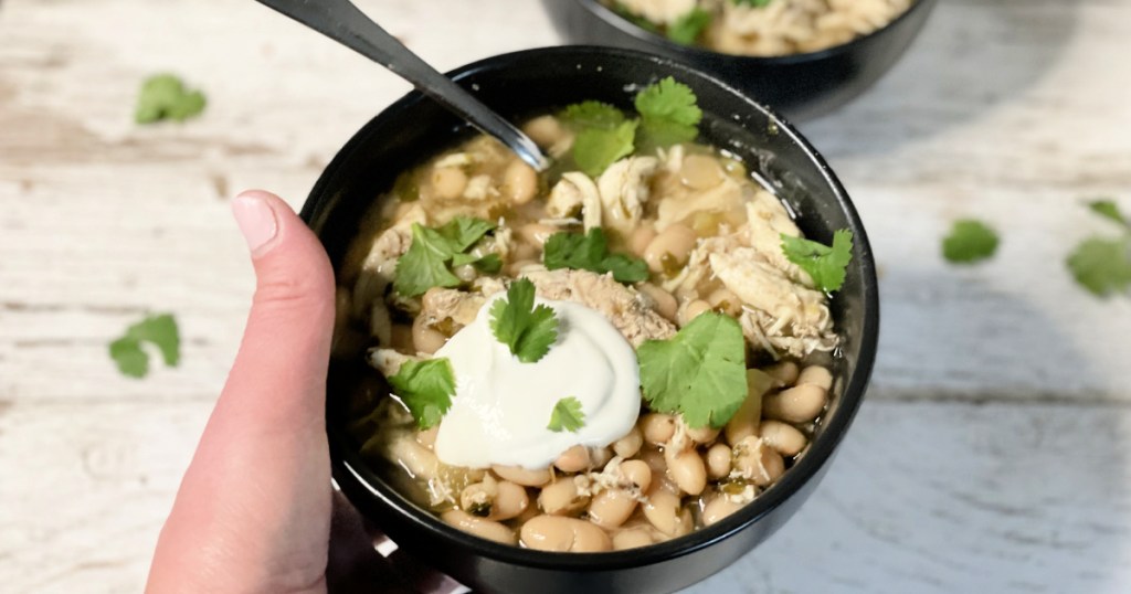 bowls of white chicken chili