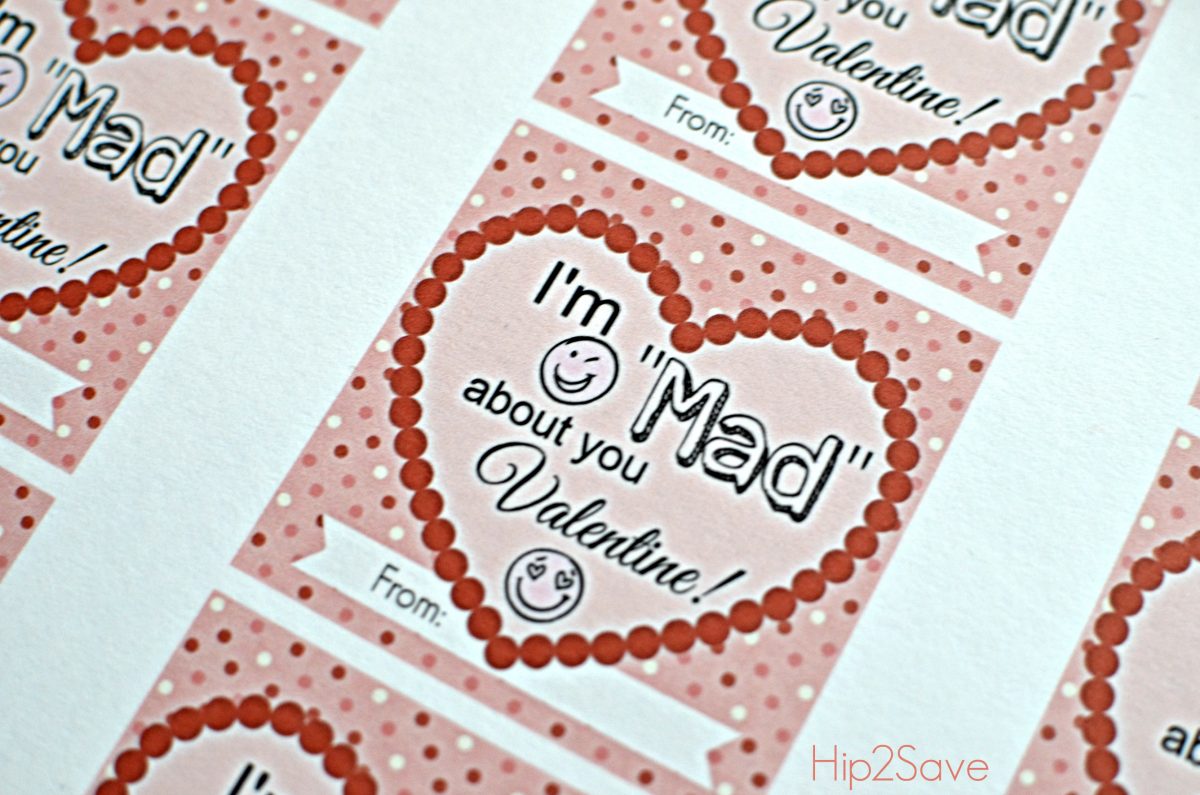 I'm mad about you Valentine printable