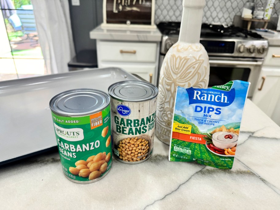 ingredients for roasted garbonzo beans snack