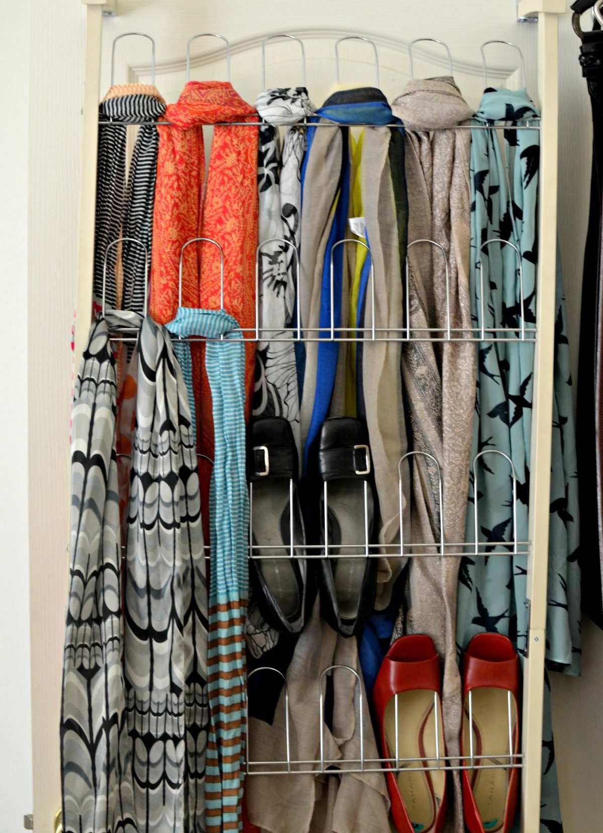 Behind the door shoe organizer as scarf organizer Hip2Save