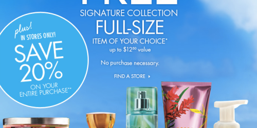 Bath & Body Works: Free Full-Size Signature Collection Item – NO Purchase Required (Check Your Inbox)