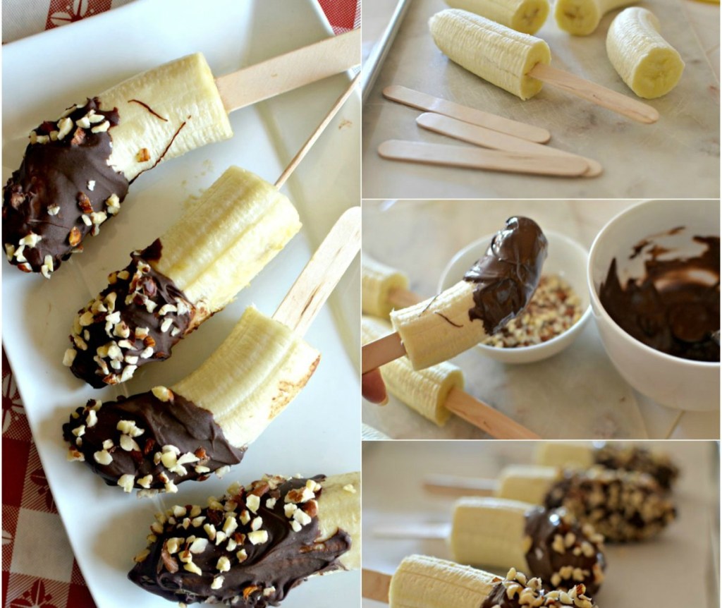 dipped chocolate frozen bananas dessert 