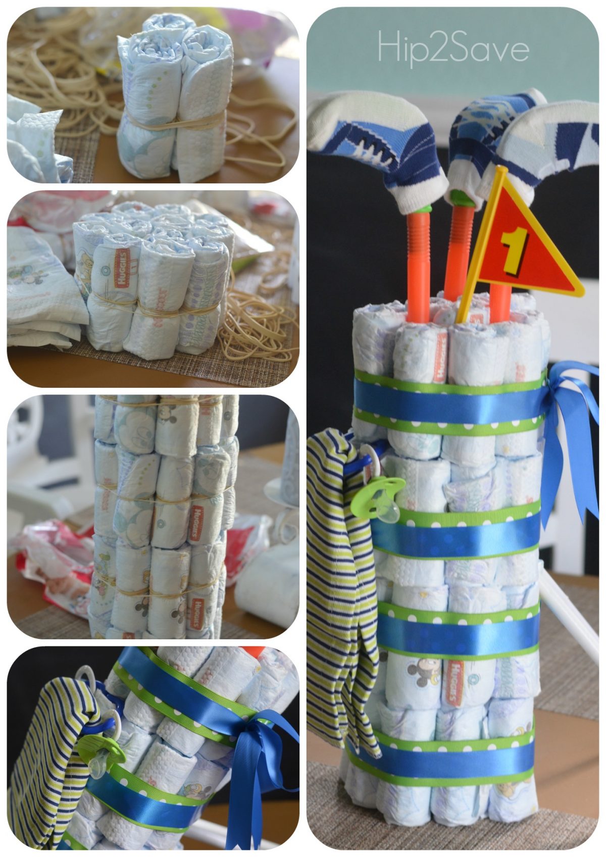 Golf Bag Diaper Cake Hip2Save