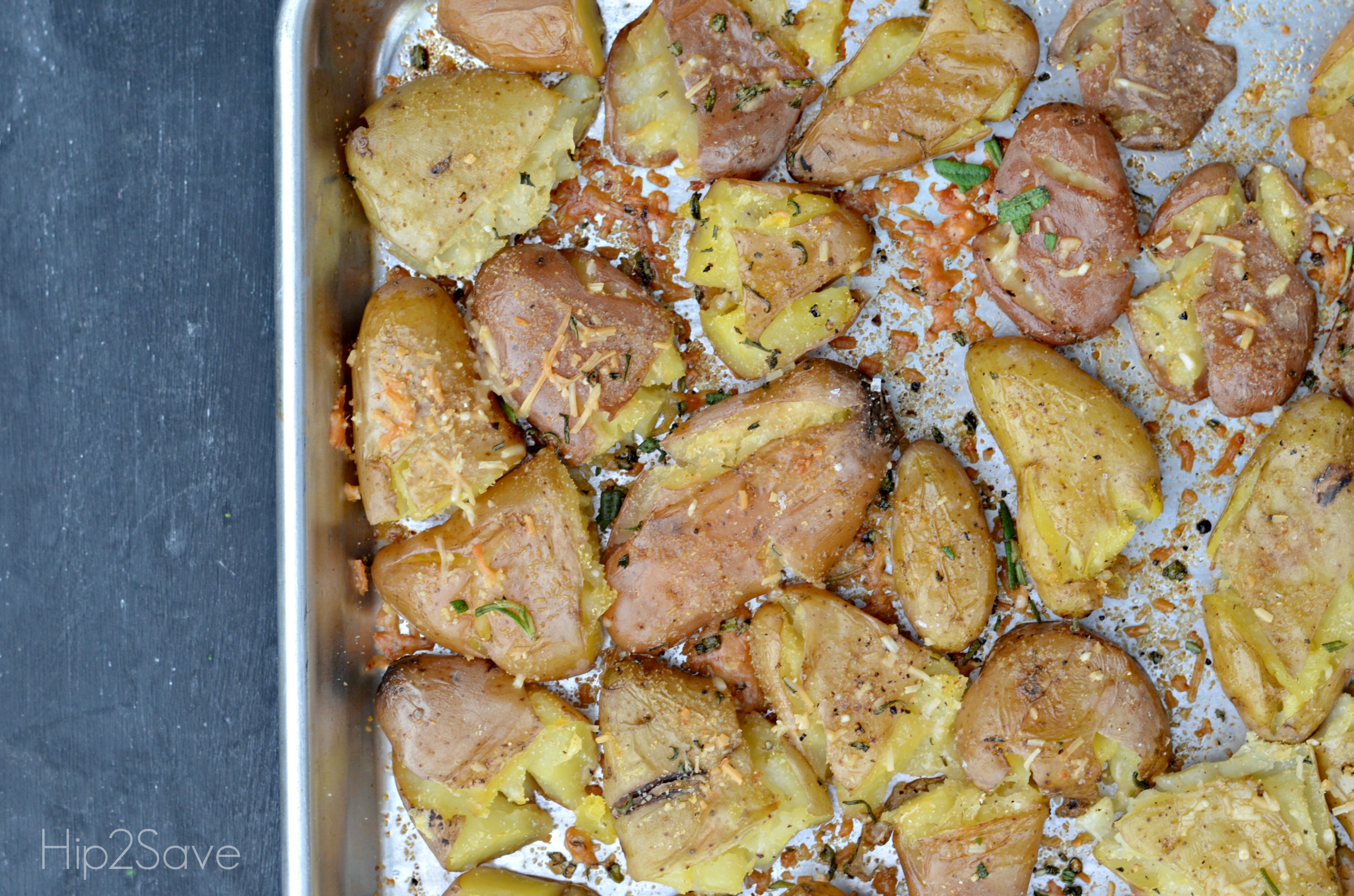 Parmesan Rosemary Smashed Potatoes Hip2Save