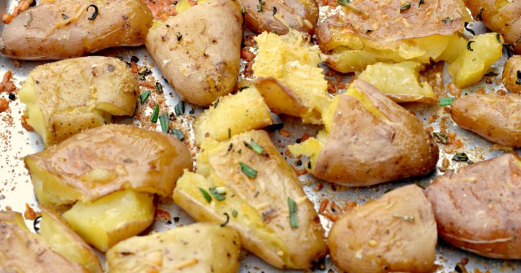 parmesan smashed potatoes