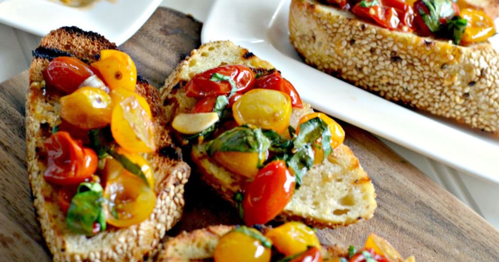 roasted garlic tomato bruschetta