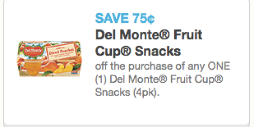 New $0.75/1 Del Monte Fruit Cups Coupon = Only $0.25 at Dollar Tree