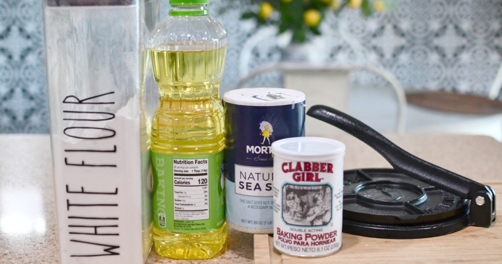 ingredients for tortillas on the counter 