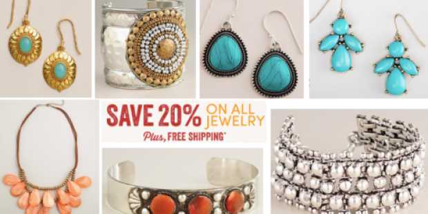 Cost Plus World Market: Extra 20% Off All Jewelry AND Free Shipping (Earrings As Low As $1.78 Shipped)