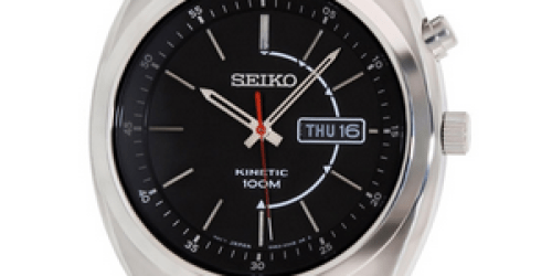 Men’s Seiko Black Dial with Calendar Stainless Steel Watch Only $74.95 Shipped (Reg. $350?!)