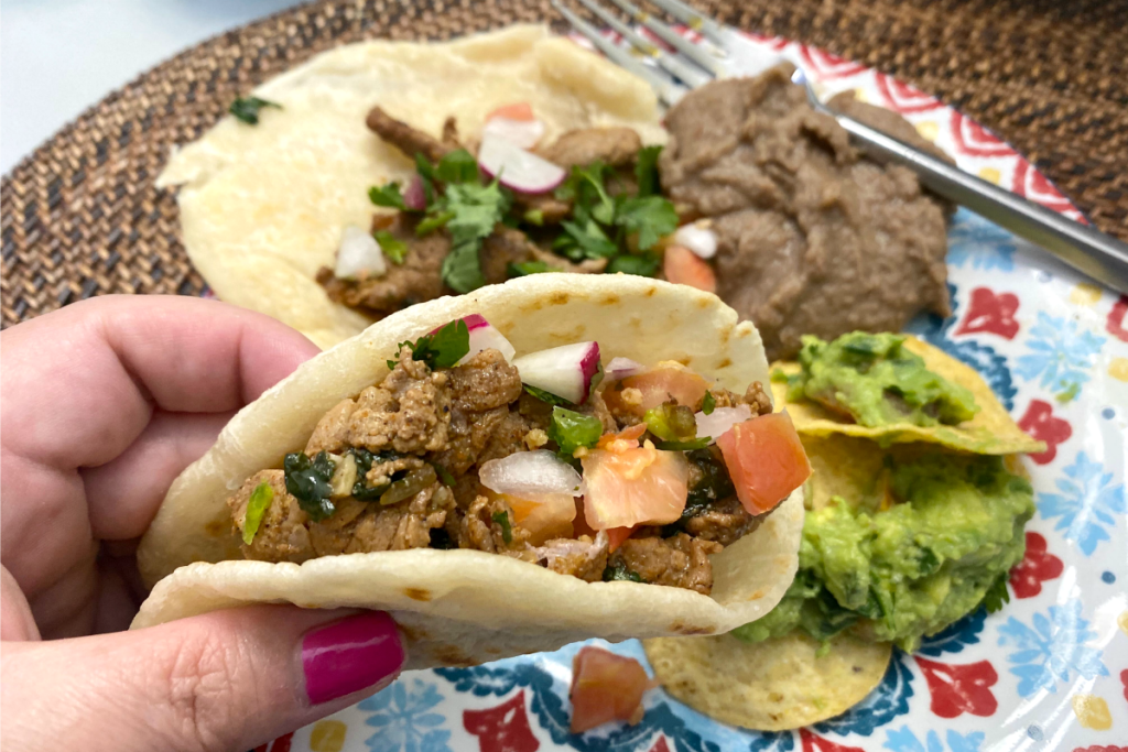 taco with homemade tortilla