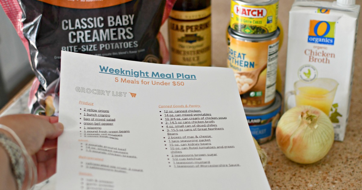 woman holding a meal plan grocery list