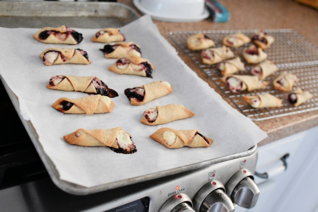 blackberry tarts out of the oven