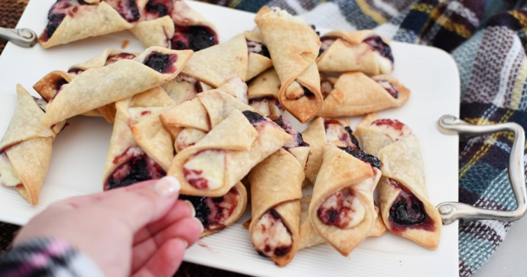 plate of blackberry tarts