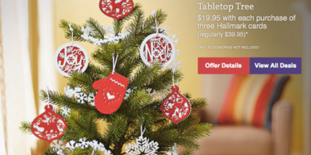 Hallmark’s 12 Days of Deals: Tabletop Tree Only $19.99 w/ 3 Hallmark Cards (+ Enter to Win $500 Bank Card)