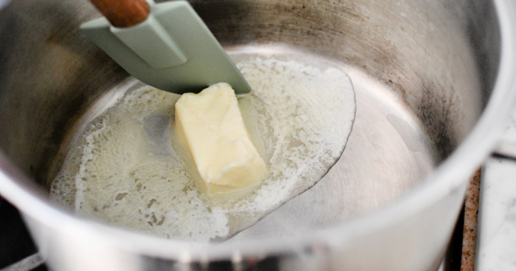 melting butter in a pan