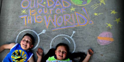 Sidewalk Chalk Photo Ideas for Father’s Day