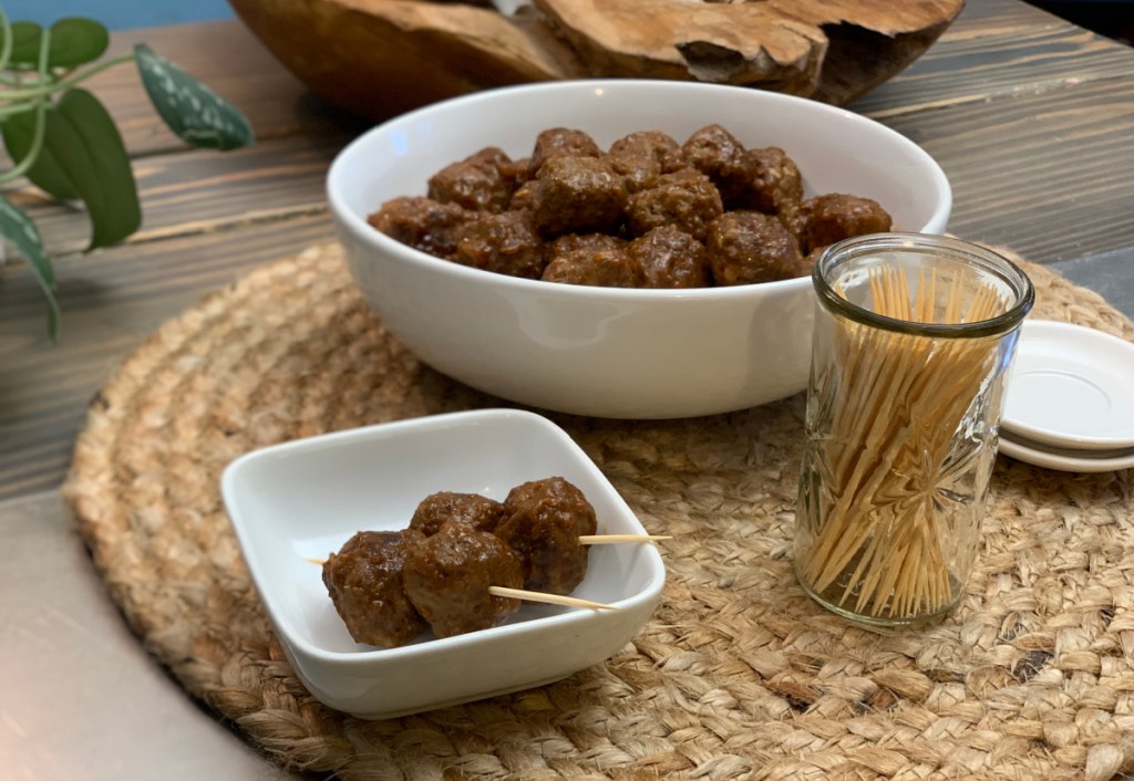 keto apricot glazed meatballs