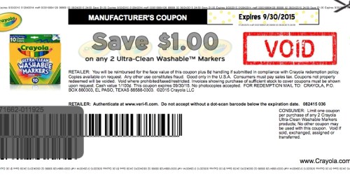 Rare $1/2 Crayola Ultra-Clean Washable Markers Coupon = ONLY 25¢ at Staples (Thru 8/29)