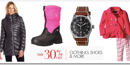 Amazon: Rare Extra 30% Off Clothing, Shoes, Jewelry, Watches, Luggage & More