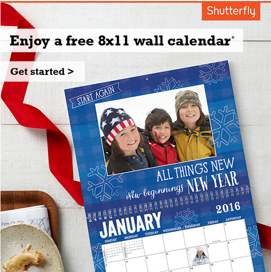 Free Shutterfly Wall Calendar