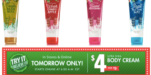 Bath & Body Works: Ultra Shea Body Cream ONLY $4 – Regularly $13 (December 11th Only)