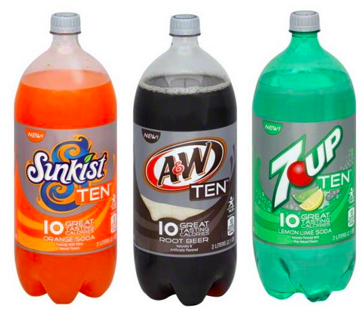 7Up, A&W and Sunkist TEN 2 liter bottles