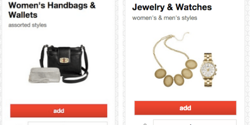 Target Cartwheel: 40% off Women’s Handbags & Wallets and 40% off Jewelry & Watches