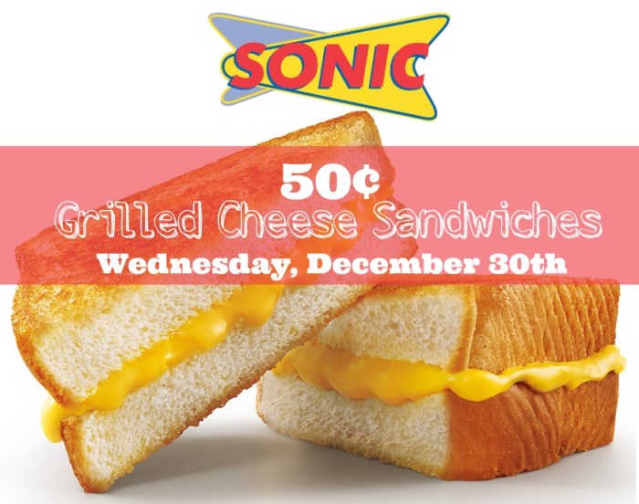 Sonic 50¢ Grilled Cheese Sandwiches