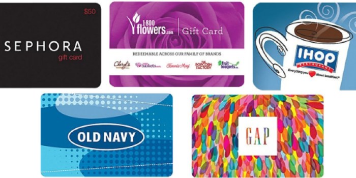 Staples: $50 Sephora or IHOP Gift Card ONLY $41.99 (+ $50 Gap or Old Navy eGift Card ONLY $40 + More)