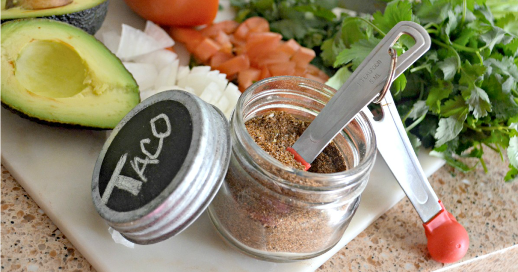 container of DIY taco seasoning