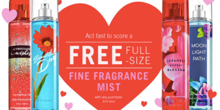 Bath & Body Works: Sign up NOW for FREE Full-Size Fragrance Mist Coupon ($14 Value)