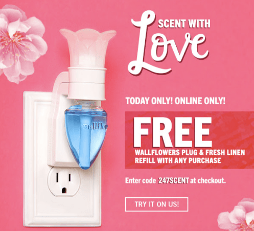 Bath &amp; Body Works: FREE Wallflowers Plug &amp; Refill 