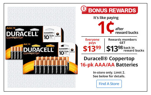 Office Depot/OfficeMax Duracell Bonus Rewards offer