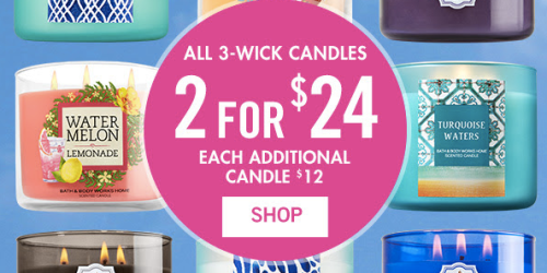 Bath & Body Works: 3-Wick Candles ONLY $10.66 Each Shipped (Regularly $22.50)